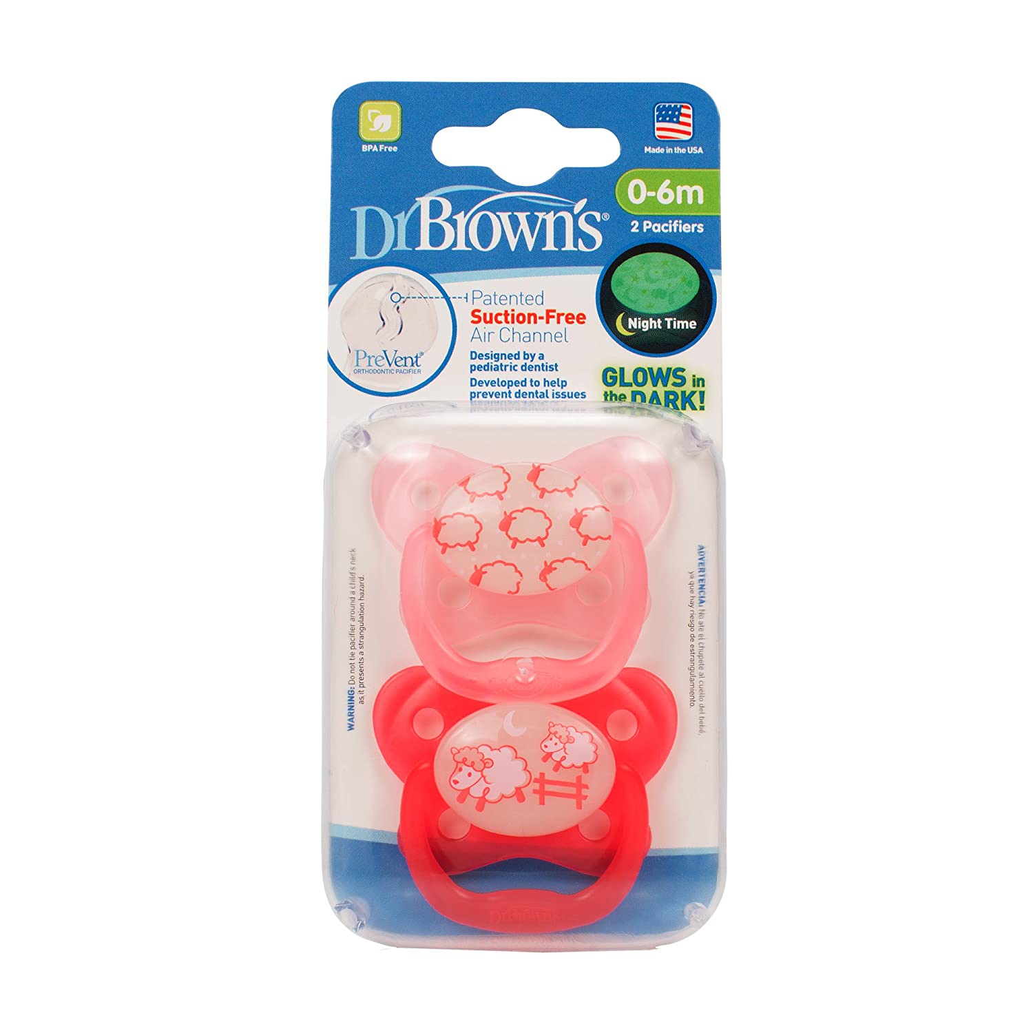 Ty giả/ti ngậm phát sáng dạ quang Dr Brown's cho bé