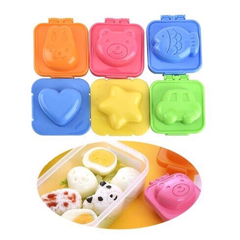Bộ 6 Khuôn hình thú cho bé, khuôn ép cơm, làm bánh hoạt hình, khuân cơm cho bé ăn dặm kiểu nhật
