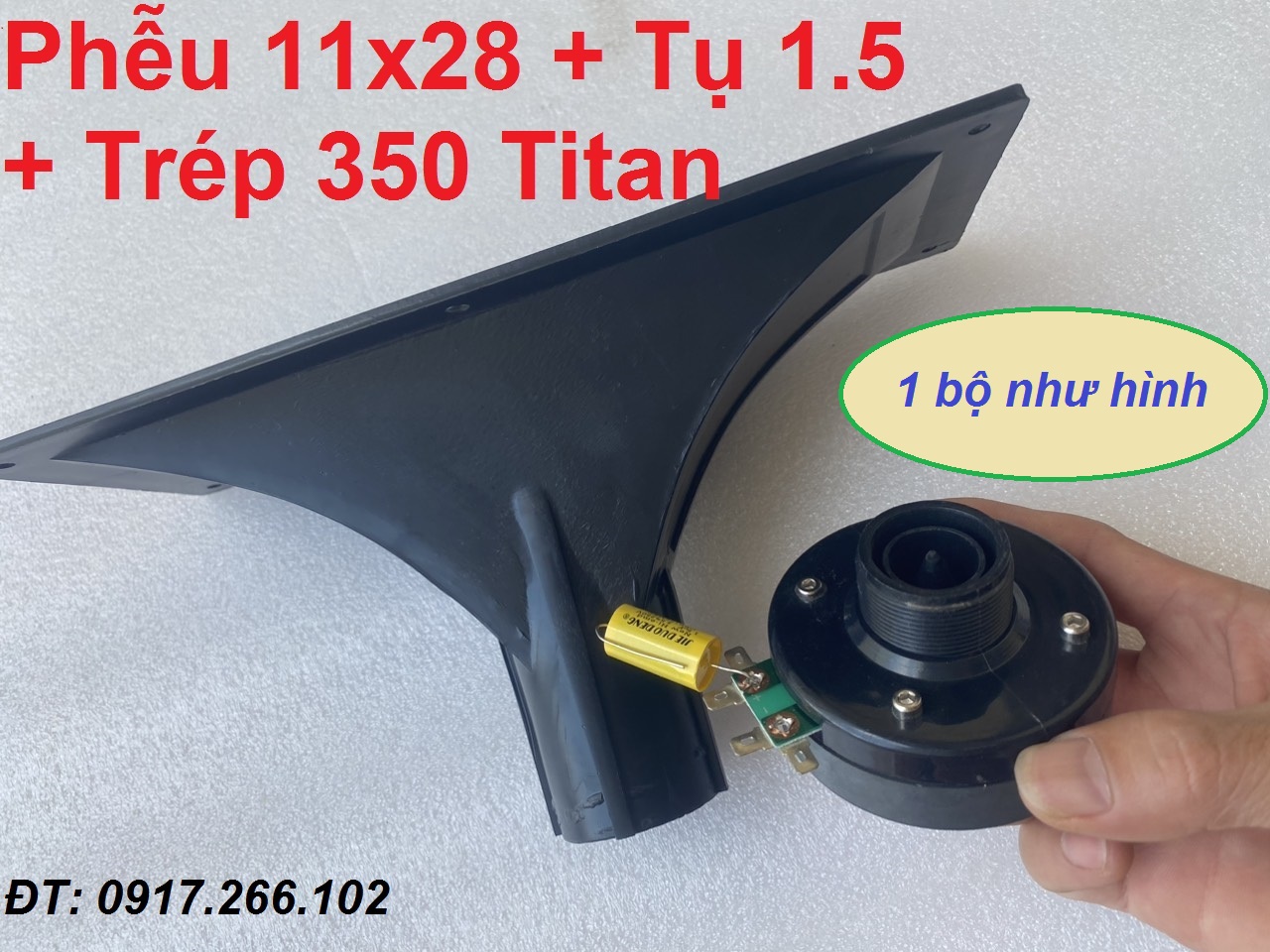 Củ treble 250 thumper titan + họng 11x28 + tụ 2.2mf - loa treble kèn - giá 1 chiếc