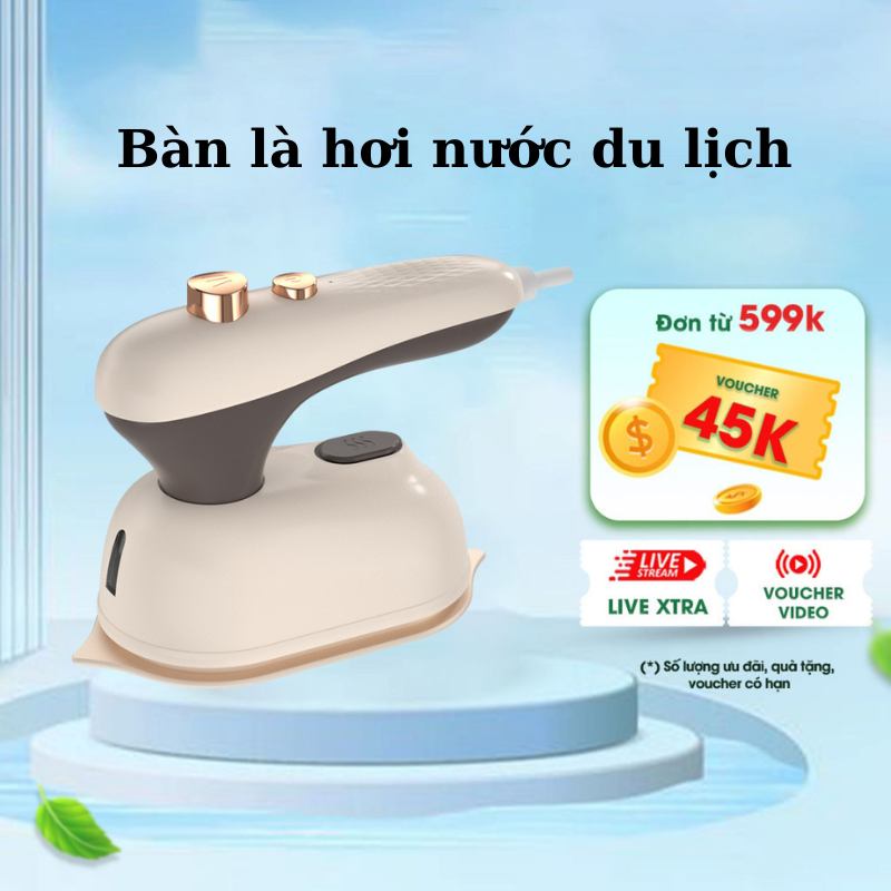 Bàn Ủi Hơi Nước Cầm Tay Mini Gấp Gọn Portable Iron Công Suất Lớn Đầu Phun Kép Là Phẳng Mọi Loại Vải Chỉ Trong 3 Phút Chống Nhăn Quần Áo Bình Chứa Nước Dung Tích Lớn