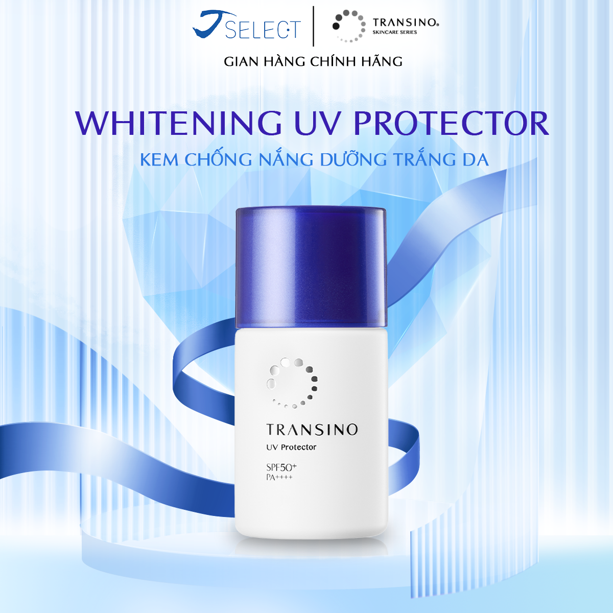 Kem chống nắng trắng da spf 50+ transino chống mồ hôi, nước 30ml