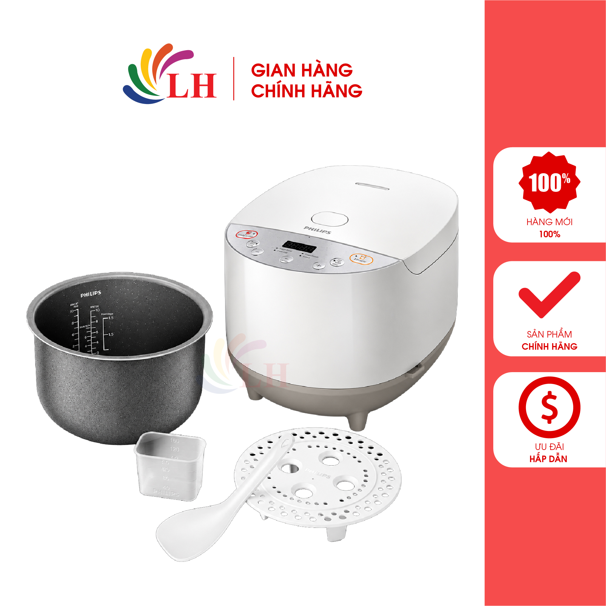 Nồi cơm điện tử Philips 1.8 lít HD4515/69 - Hàng chính hãng