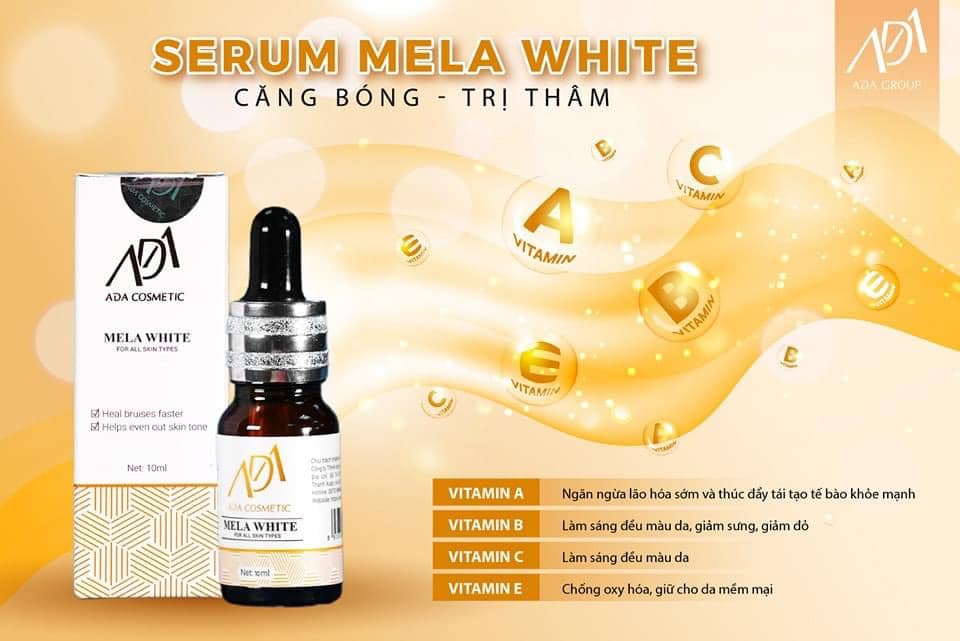 Serum căng bóng mờ thâm mela white ada group- 10ml
