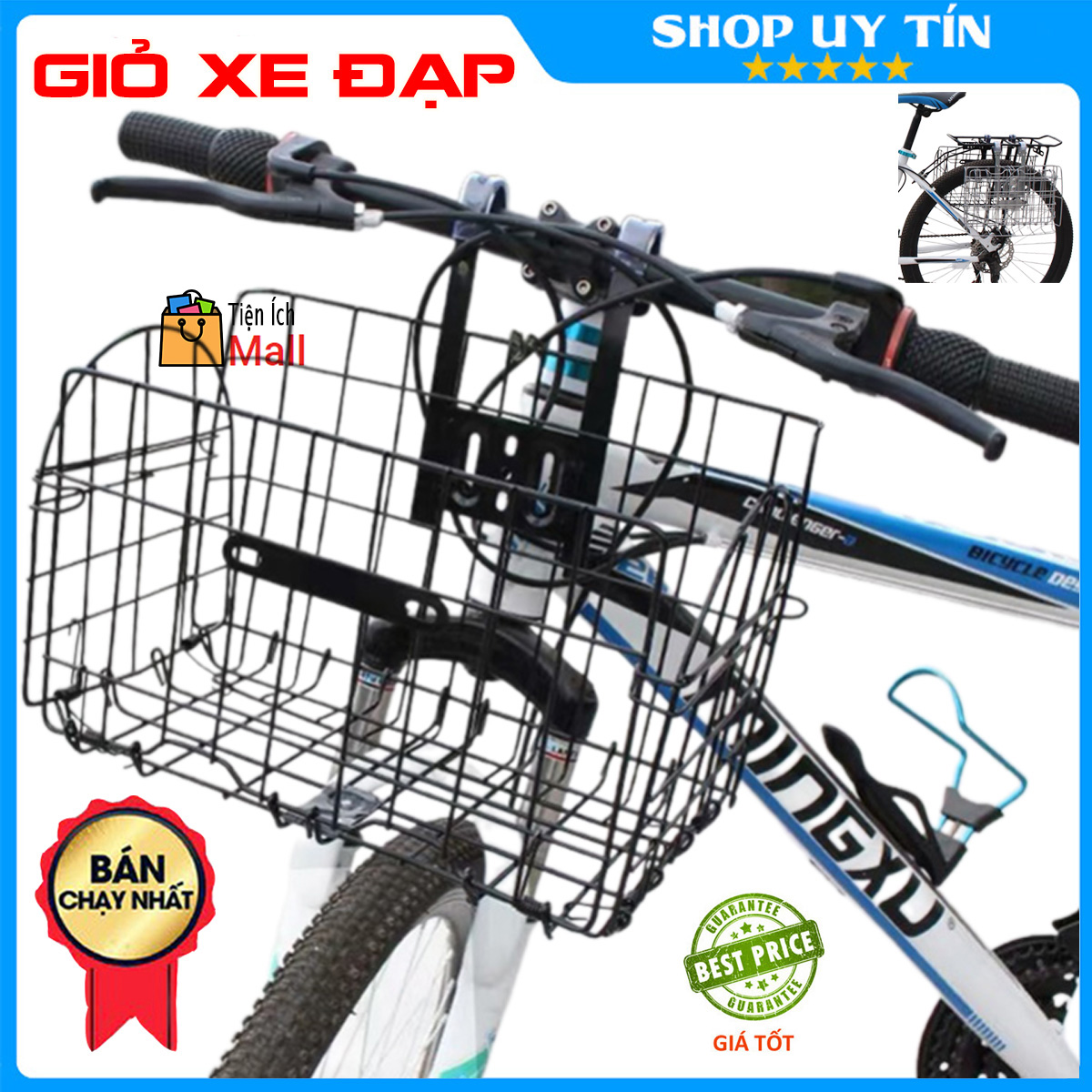 Giỏ Xe Đạp Gấp Gọn Tiện Dụng Bằng Hợp Kim Thép Cứng Cáp Chắc Chắn Tiện Dụng