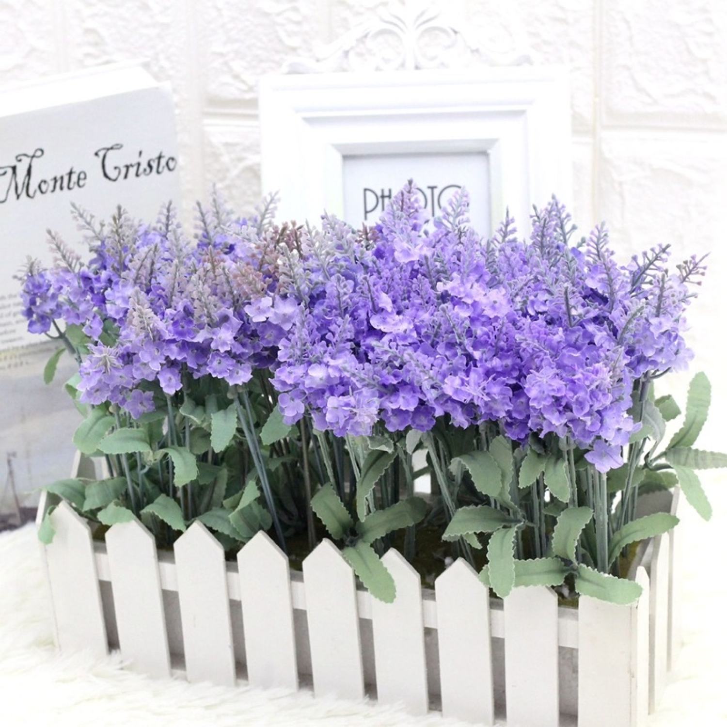 Cành hoa,nhánh hoa,chùm hoa giả lavender/hoa oải hương màu tím xinh xắn