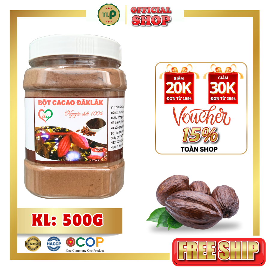 Bột cacao nguyên chất tân lộc phát - hũ 500g