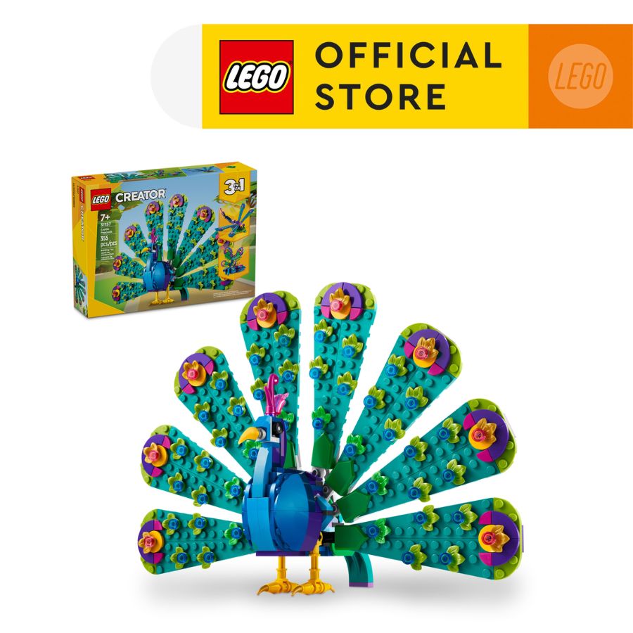 Lego creator 31157 đồ chơi lắp ráp mô hình chim công sặc sỡ 31157