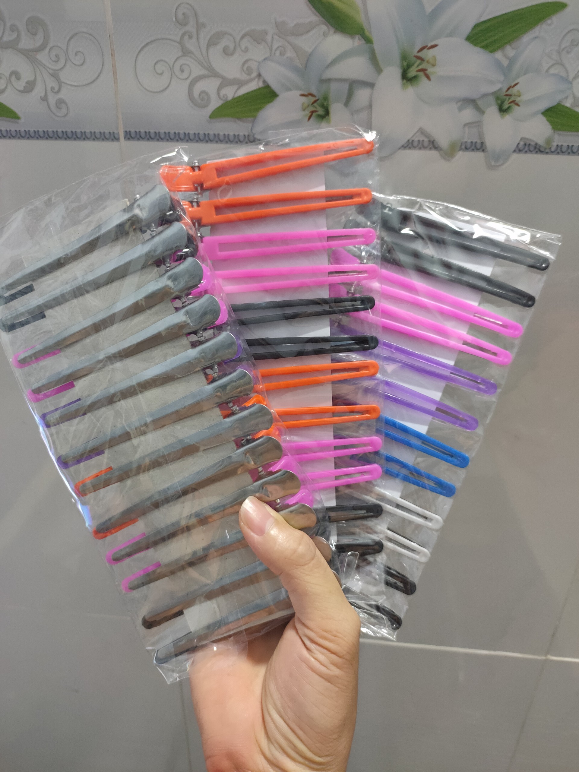 [HCM]12 Kẹp vịt chuyên nghiệp - Phụ liệu nail - Phụ liệu tóc - thegioinail666