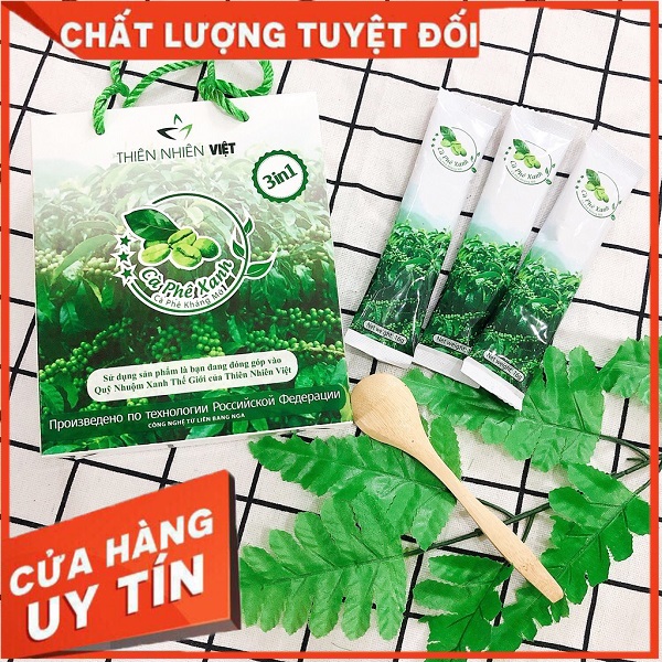 Cà phê xanh kháng mỡ cát tường hộp 10 gói khữ mỡ , chống lão hóa , thanh lọc cơ thể , hỗ trợ giảm cân hiệu quả