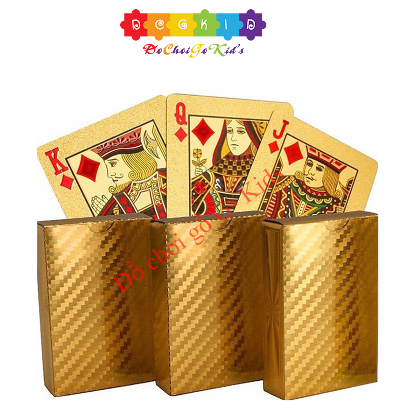 Bộ bài tây mạ vàng 24k bộ bài tây mạ vàng 24k cao cấp - bài tây nhựa 52 lá đẹp chống thấm rẻ - đồ chơi giải trí bộ bài tây tú lơ khơ mạ vàng 24k - bộ bài mạ vàng bằng nhựa chống nước bẻ cong thoải mái bộ bài tây mạ vàng cao cấp 24k chống thấm nước.