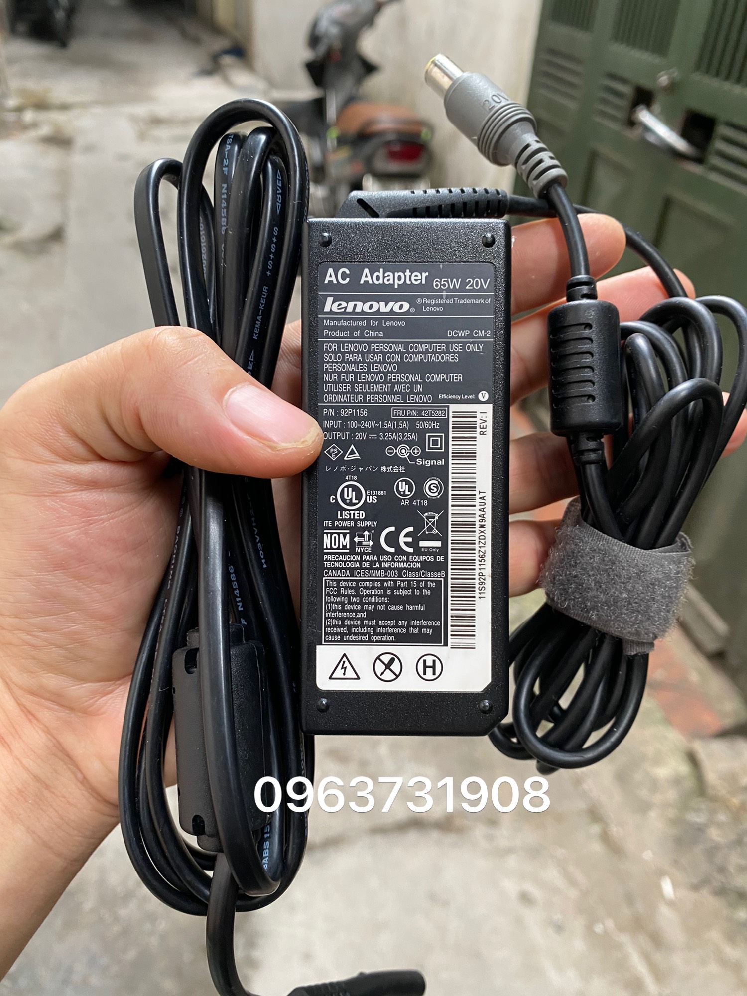 Bộ sạc laptop lenovo 65W 20V bản gốc Lenovo cung cấp