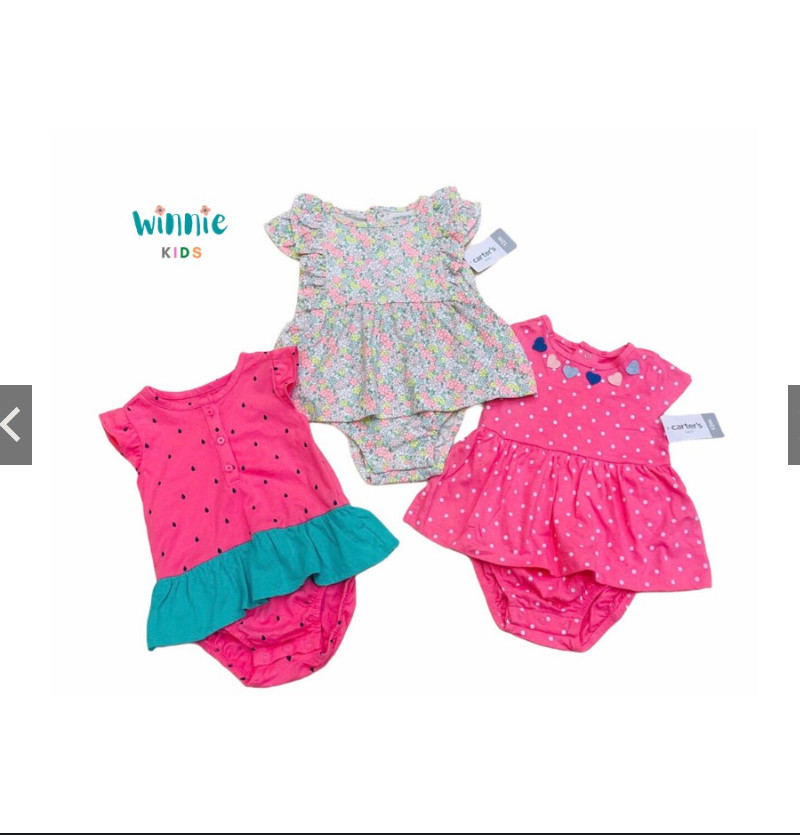 Váy Body cotton mềm mịn cho bé gái từ 3-24 tháng Carter's