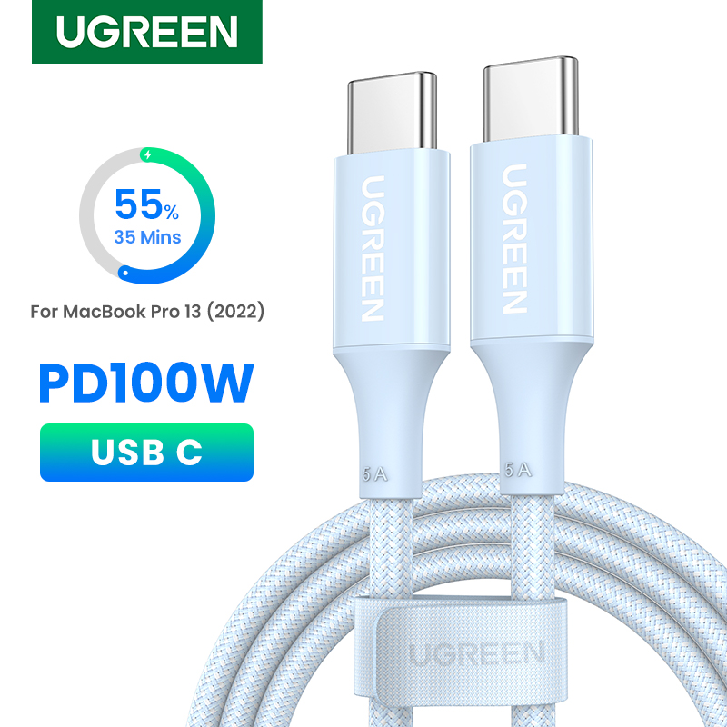 Dây sạc ugreen 100w cáp sạc usb c sang usb c pps for macbook pro 2022, ipad pro 2022, ipad air 5, samsung galaxy s24 s23 s22 xiaomi 11t 12t pixel, ps5, switch dây sạc type c cáp sạc type c for ipad