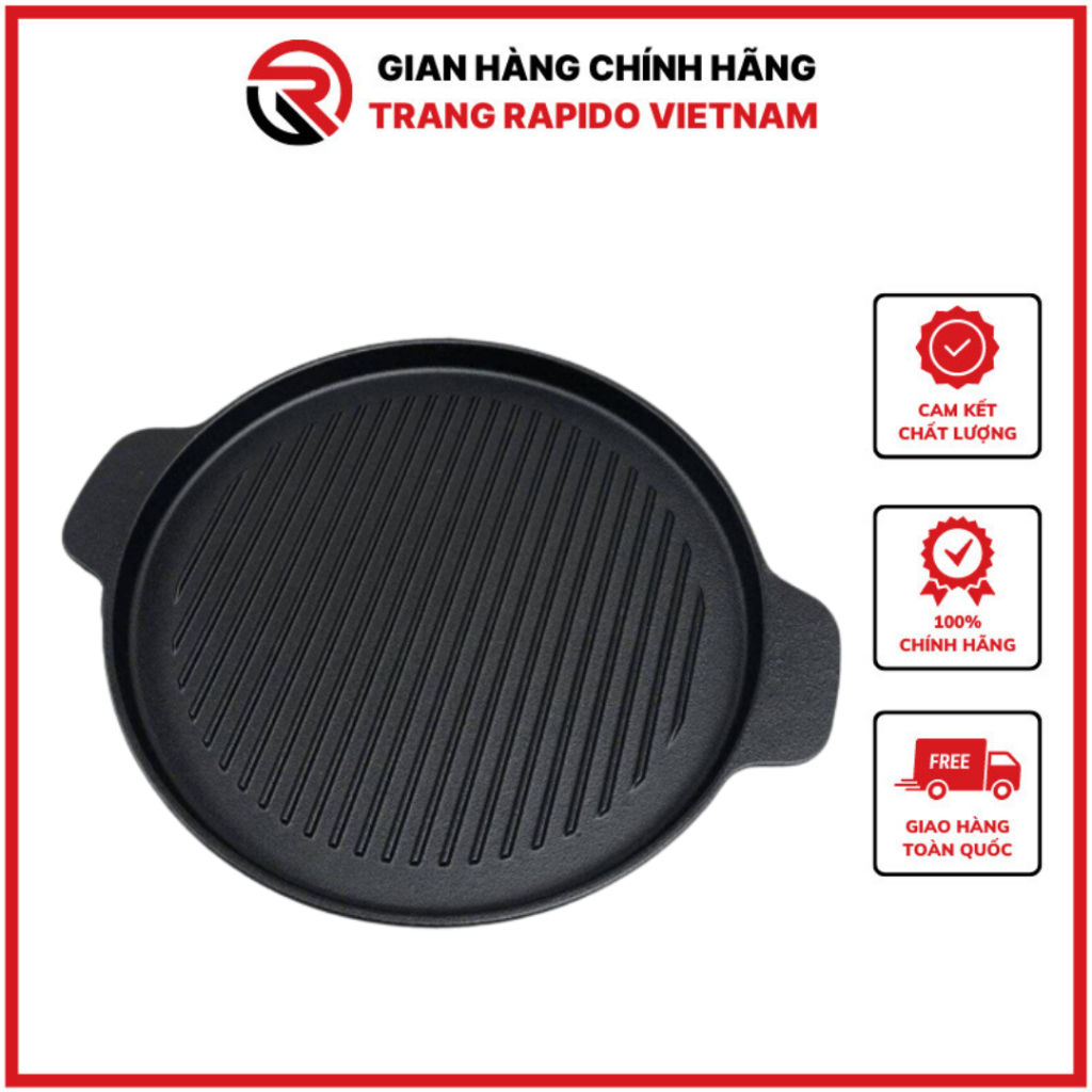 Chảo gang nướng chống dính cao cấp rapido size rg24