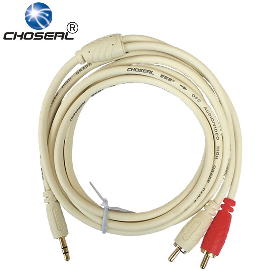 Dây loa 1 đầu 3.5 ra 2 AV CHOSEAL dài 1,8m