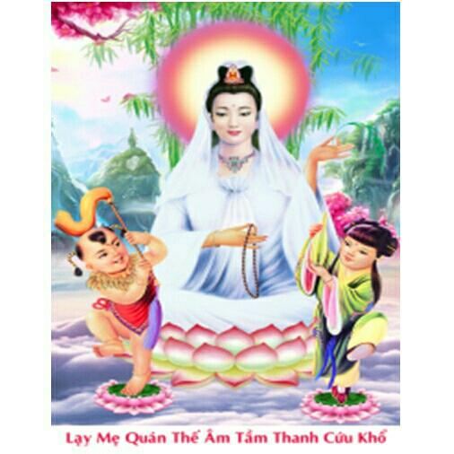 tranh đính đá PHẬT QUAN ÂM kích thước :50×69cm.