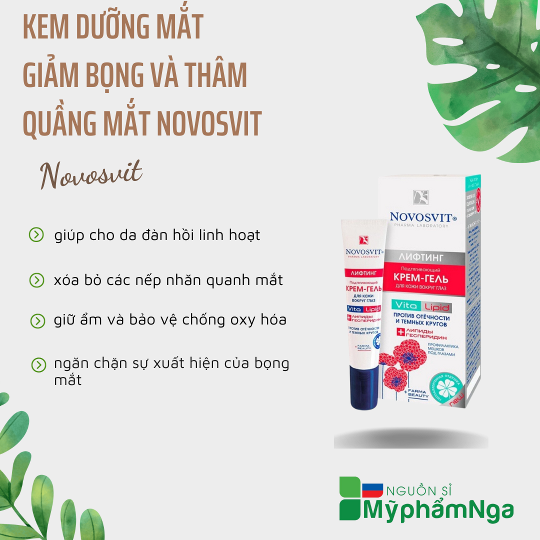 [HCM]Kem dưỡng mắt trị bọng và thâm quầng mắt Novosvit