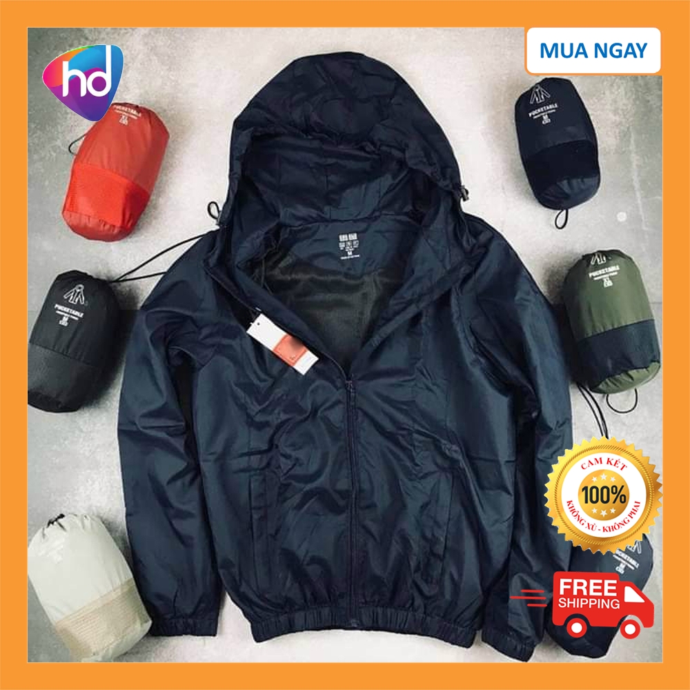 Áo Khoác Gió Thể Thao Màu Xanh Đen - Áo Khoác Gió Nhe - Áo Khoác Gió Nam Nữ - Áo Khoác Gió Chống Nước Cao Cấp - Áo Khoác Dù - áo khoác nam