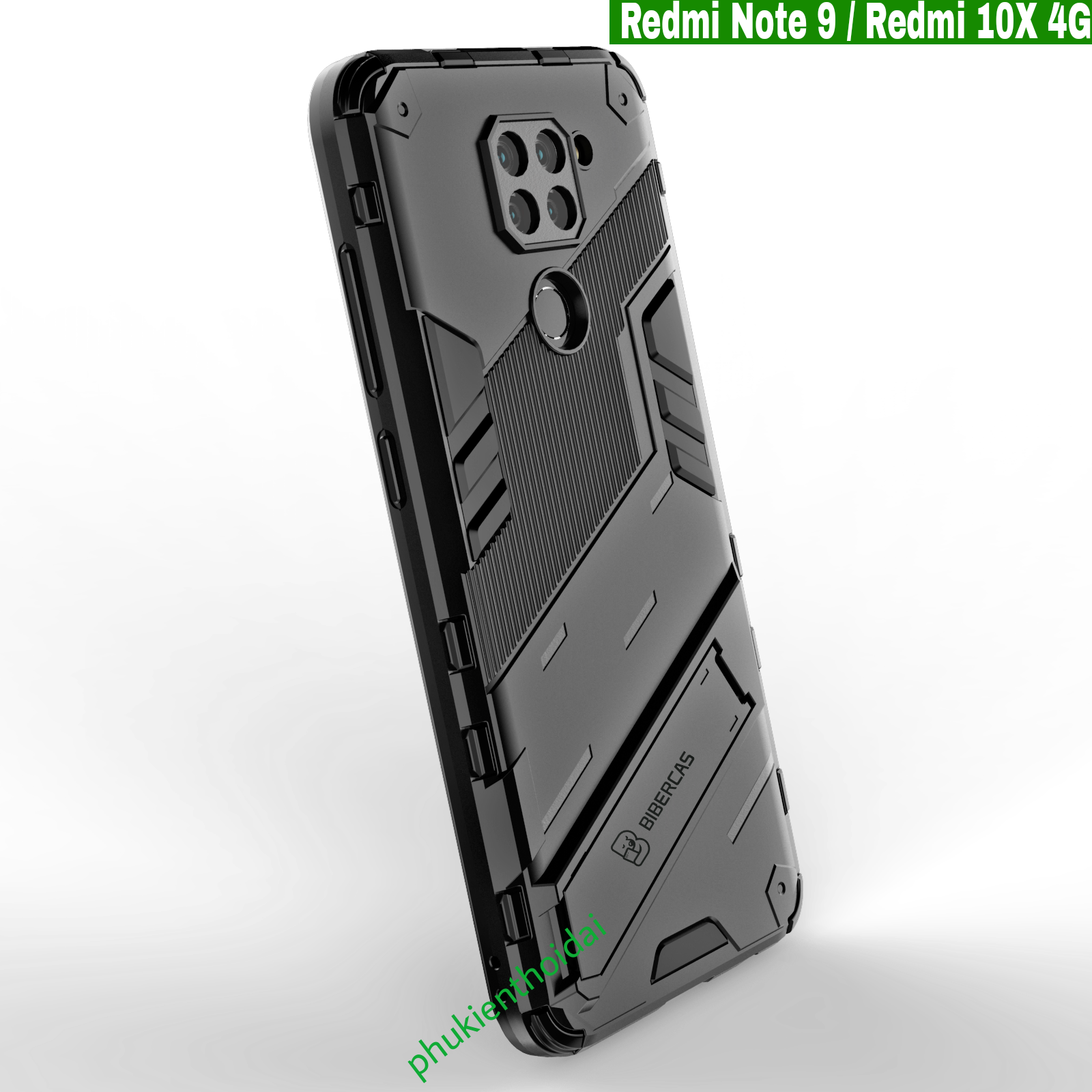 Ốp lưng Redmi 10X 4G / Redmi Note 9 Iron Man Ver 2 chống sốc va đập mạnh giá đỡ xem phim