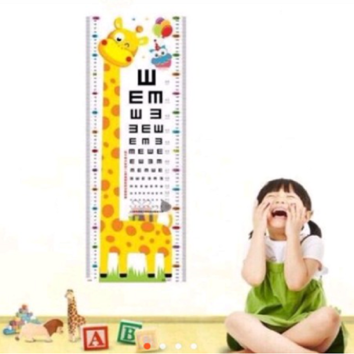 Decal Hươu -Thước Đo Chiều Cao Dán Tường Kèm Kiểm Tra Thị Lưc