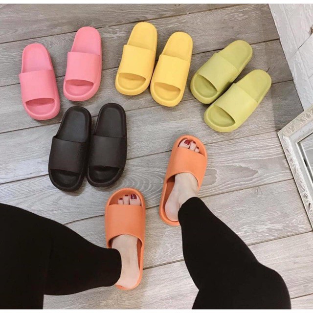 [HCM]Dép Bánh Mì Thông Hơi Quai Ngang Siêu Nhẹ Nữ Cao 4,5cm Đi Mưa Siêu Hot - DL024