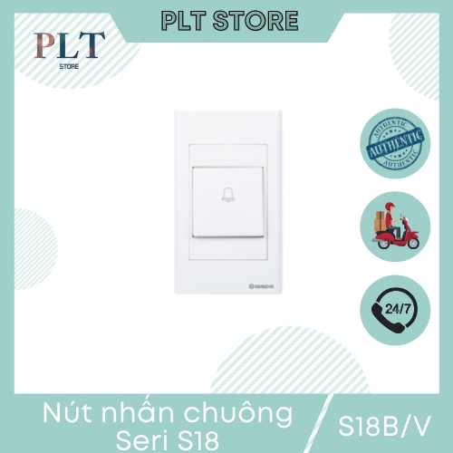 Nút nhấn chuông bản rộng loại dọc 3a sino s18b/v dòng s18