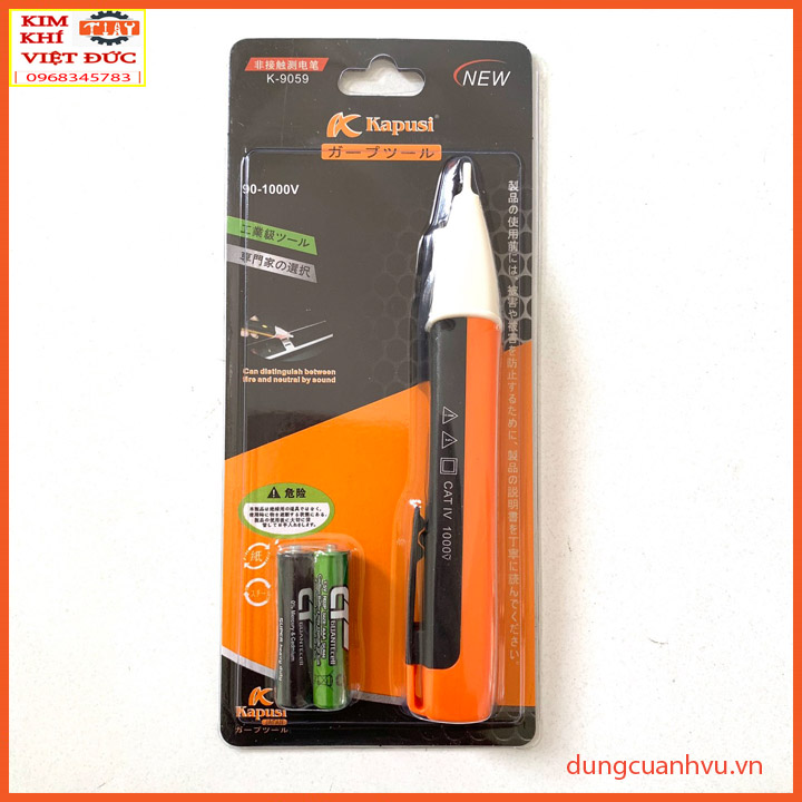 Bút Thử Điện Âm Tường 90-1000v Kapusi, tặng kèm 2 pin