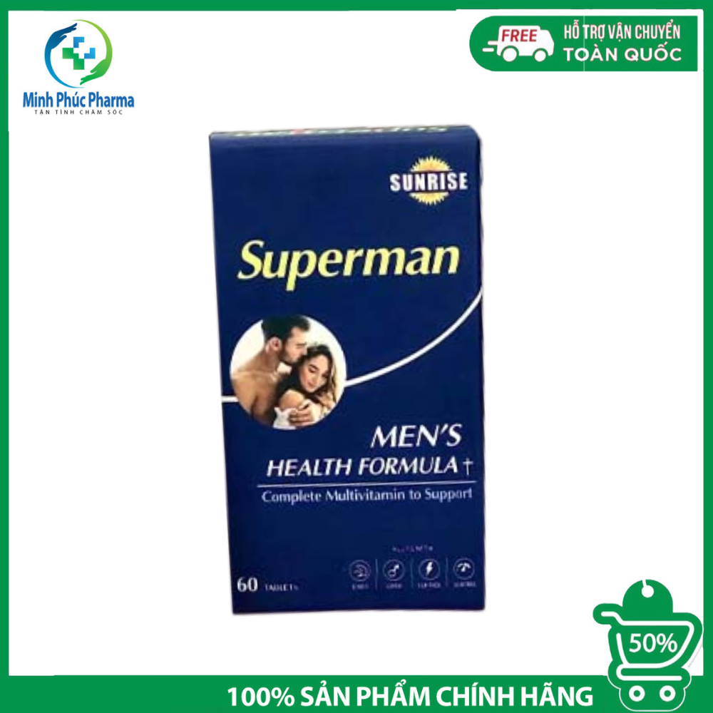 (Nhập Khẩu Chính Hãng Mỹ) Sunrise Superman Viên Uống Giúp Tăng Cường Sinh Lực Cải Thiện Sinh Lý - Hộ