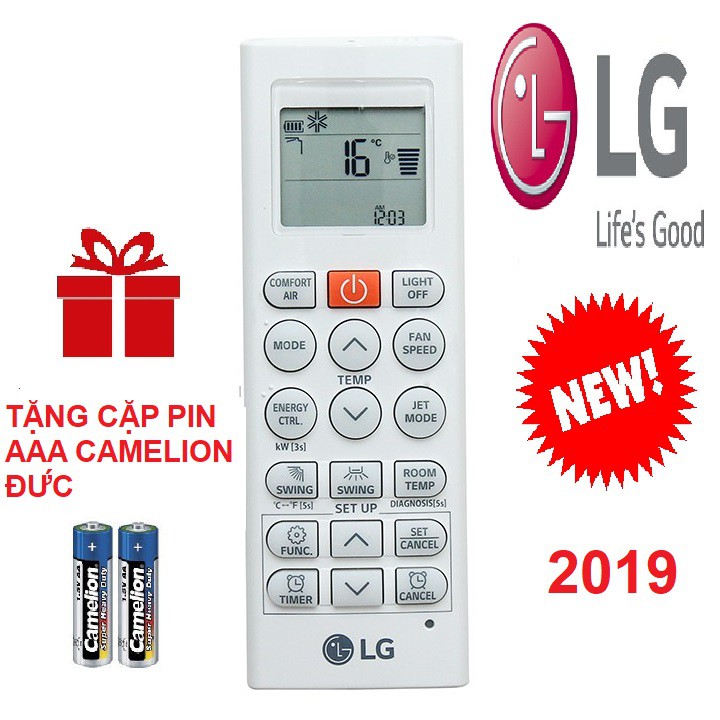 Remote máy lạnh lg mới - điều khiển điều hòa lg mới - tặng pin
