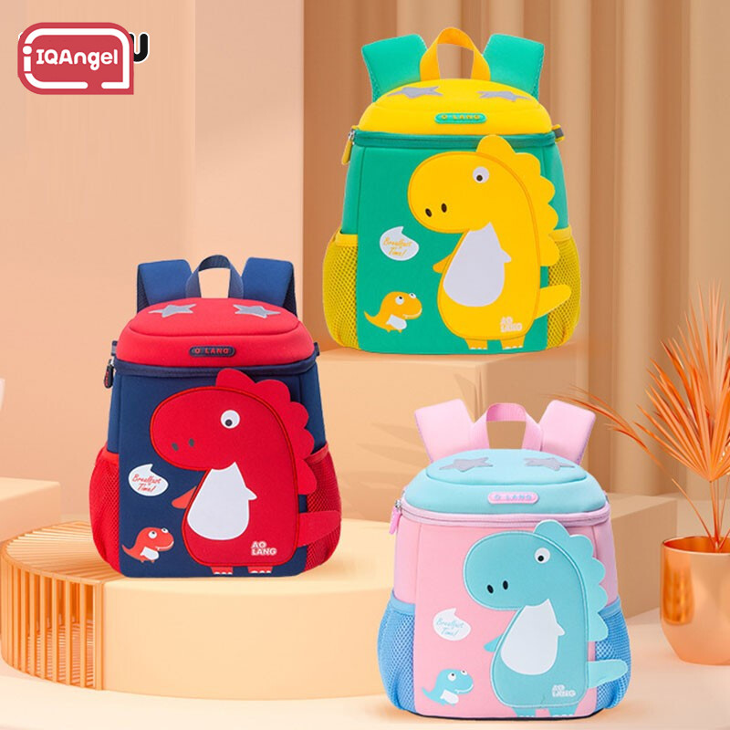  IQANGEL căp học sinh cap đi học cho bé balo cho bé mẫu giáo Cặp Sách Cho Trẻ Em Túi Khủng Long Trường Tiểu Học Mẫu Giáo Túi Lớp Học Lớn Vừa Và Nhỏ Túi Chống Thất Lạc căp đi học cho bé mẫu giáo Balo học sinh chống thấm nước cao cấp 
