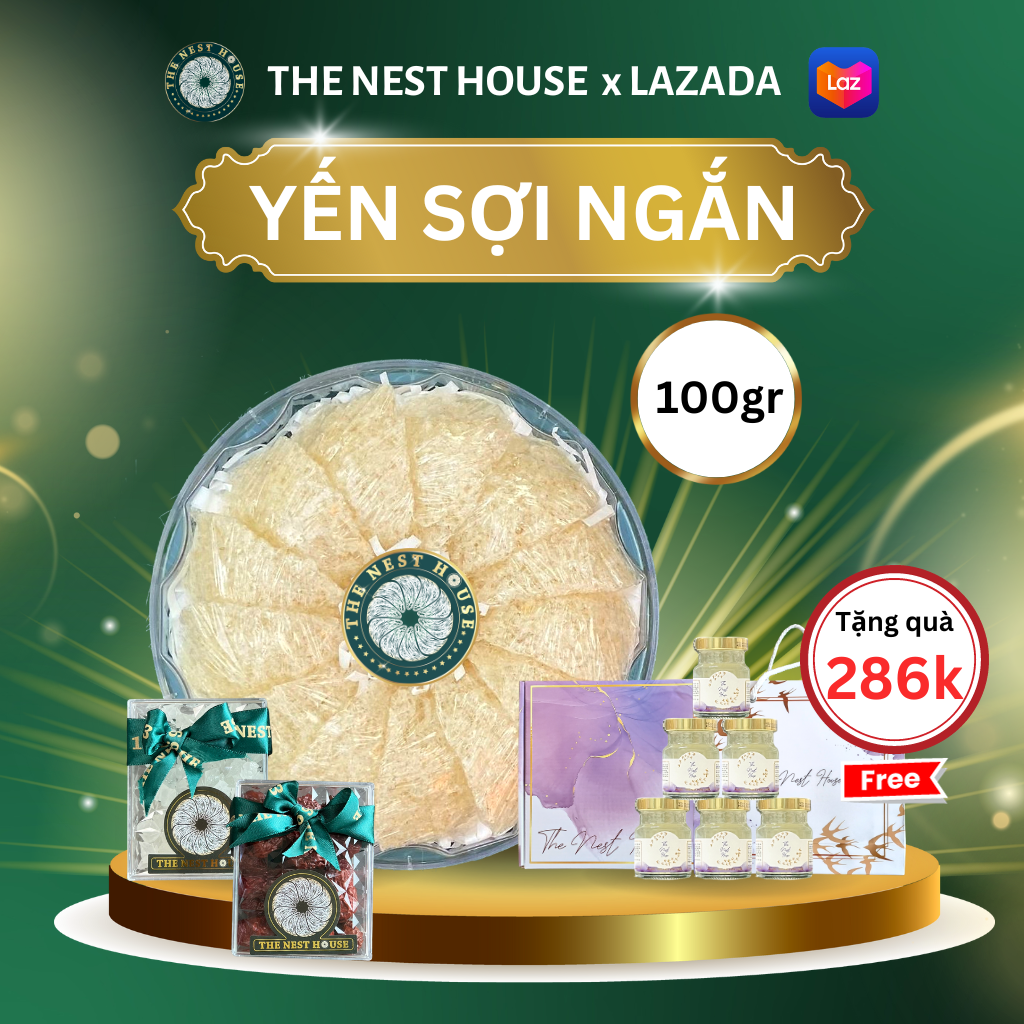 100G Tổ Yến Sào Nha Trang Tinh Chế Sạch Sợi Ngắn The Nest House