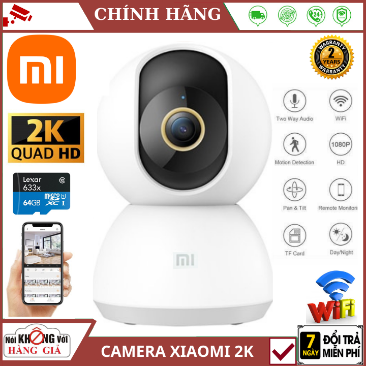 (Tùy chọn thẻ 64GB - bảo hành 2 năm - kèm Cốc Sạc) Camera Xiaomi 2K Xoay 360 IMILAB 2K Wifi - xoay 360° 4 chiều , Đàm thoại 2 chiều, Báo trẻ em khóc ,Cảnh báo chuyển động , camera mini , camera xiaomi 360 , camera wifi xioami