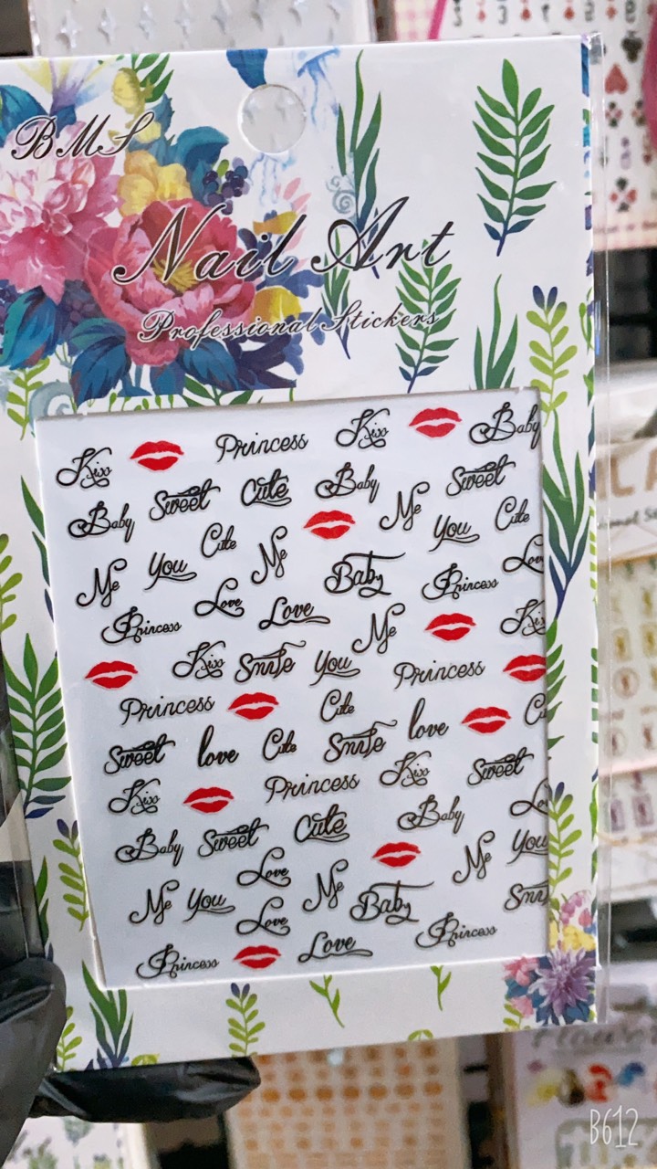 Sticker Chữ ,Miếng dán móng tay 3D nail sticker