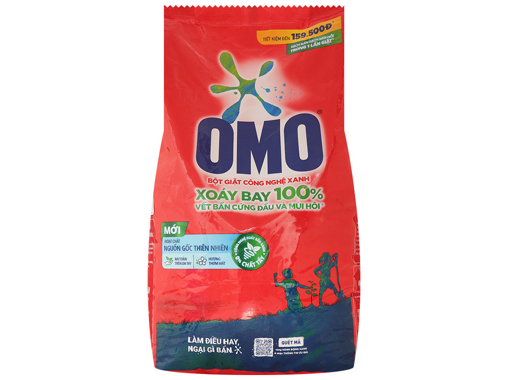 Bột giặt OMO công nghệ giặt xanh giúp xoáy bay vết bẩn loại bỏ mùi hôi 5.7kg