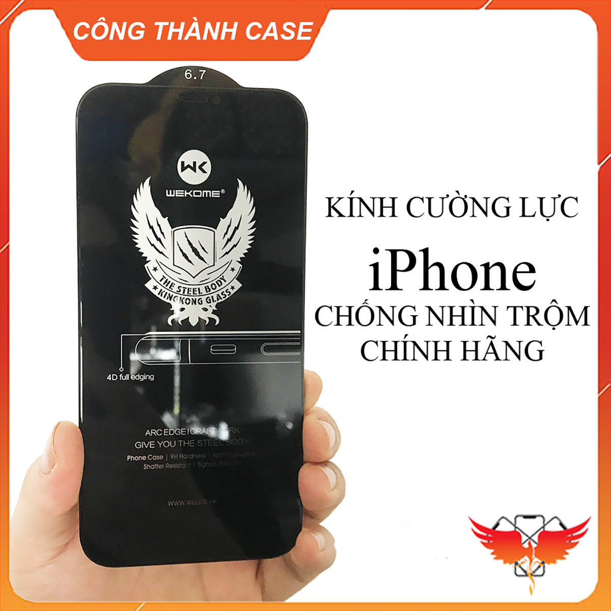 Kính cường lực chống nhìn trộm Kingkong iPhone Xsmax, 11Promax, 12Promax, 13Promax, 14Promax, 15Promax