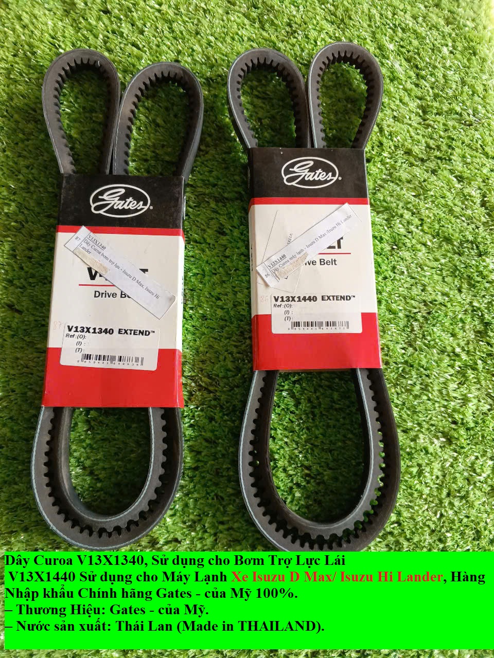 Dây Curoa Bơm Trợ Lực Lái/ Máy Lạnh Xe Isuzu D Max/ Isuzu Hi Lander, Thương hiệu Gates- của Mỹ, Hàng Nhập Khẩu Chính Hãng 100%