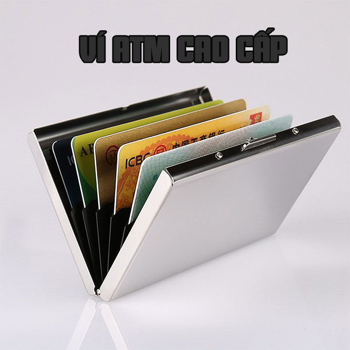 Ví inox đựng thẻ ngân hàng thẻ thành viên 6 ngăn cao cấp