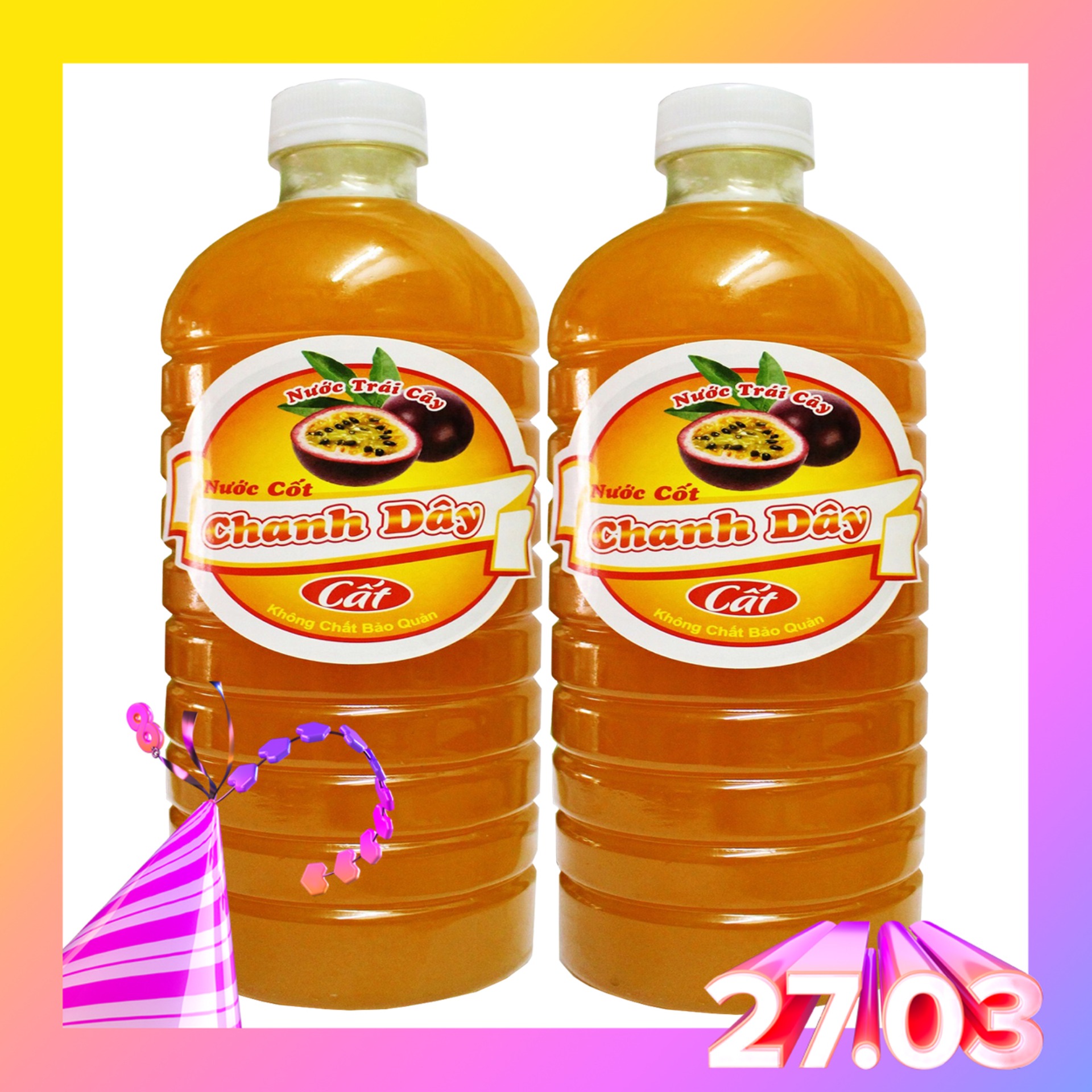 Compo 2 chai nước cốt chanh dây không hạt 1000ml-[chỉ giao khu vực miền Nam]