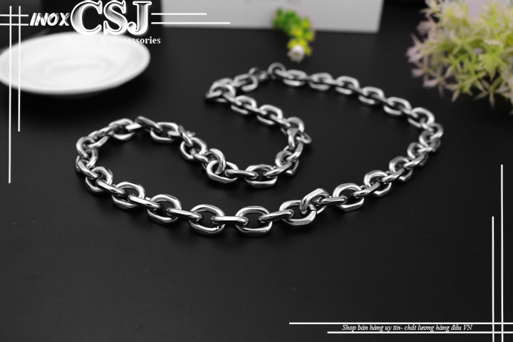 DÂY CHUYỀN INOX NAM XÍCH ĐẠI 10LY CỰC NGẦU CỰC MEN CÁ TÍNH KHÔNG PHAI MÀU BONG CHÓC DN080
