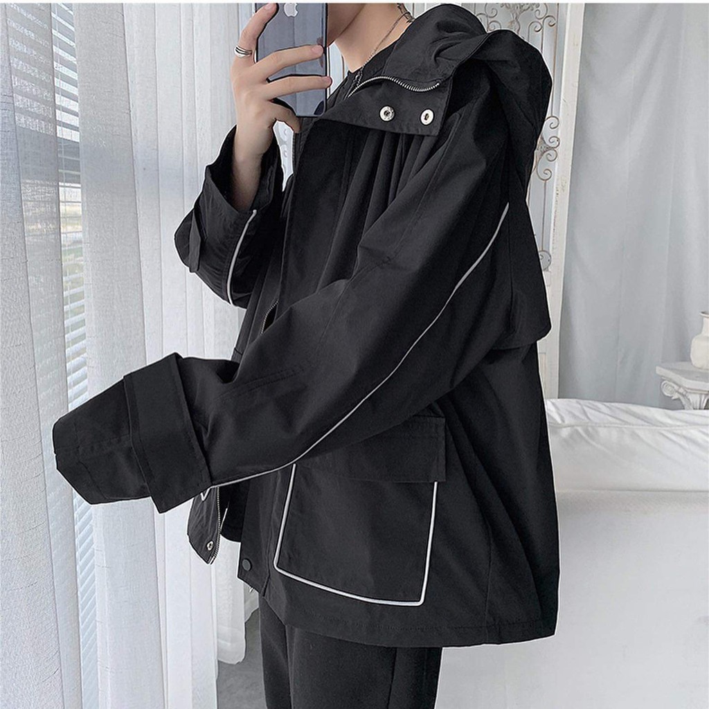 Áo khoác dù viền ❤freeship❤ áo khoác dù nam viền sọc tay unisex❤