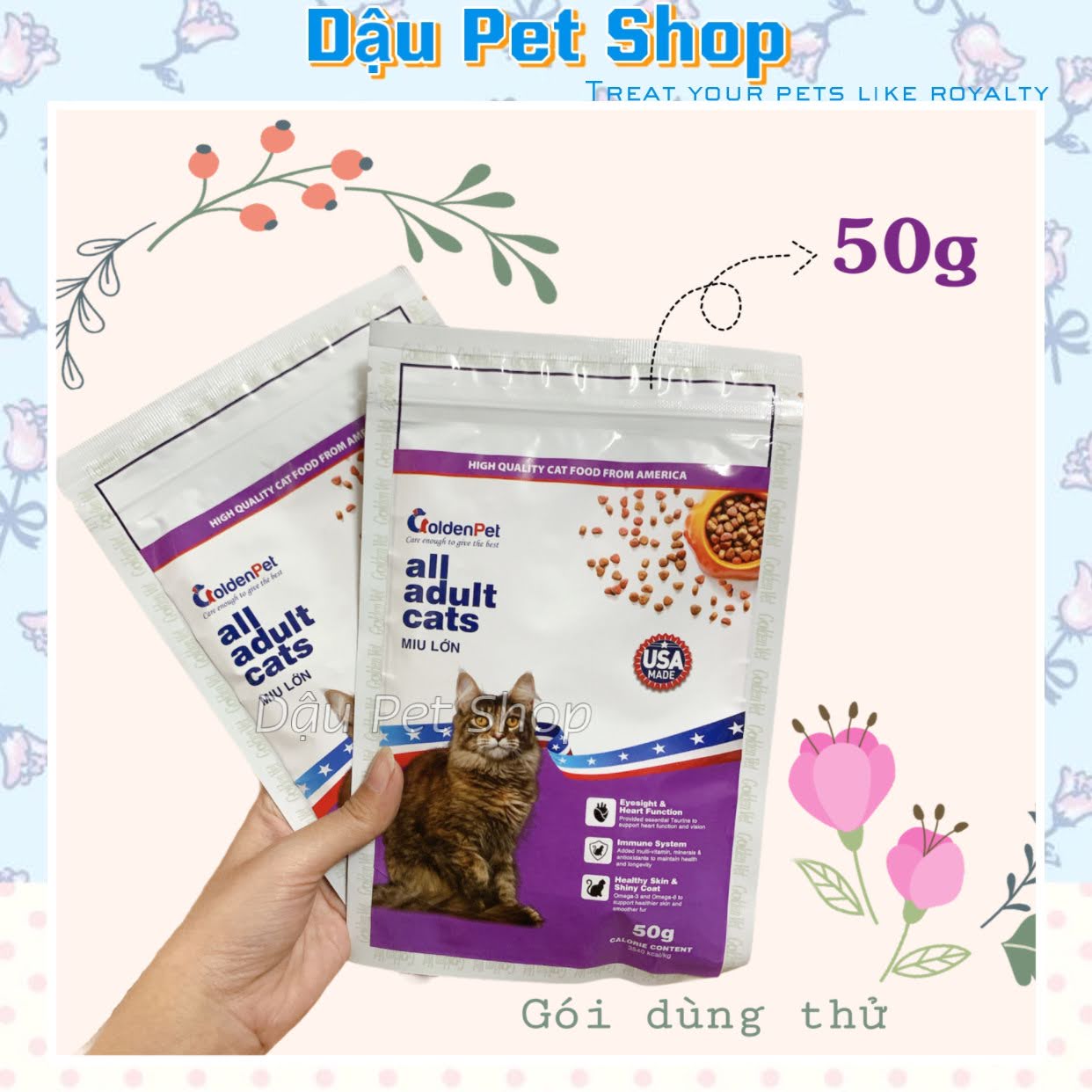 Golden pet miu lớn 50g - thức ăn hạt cho mèo