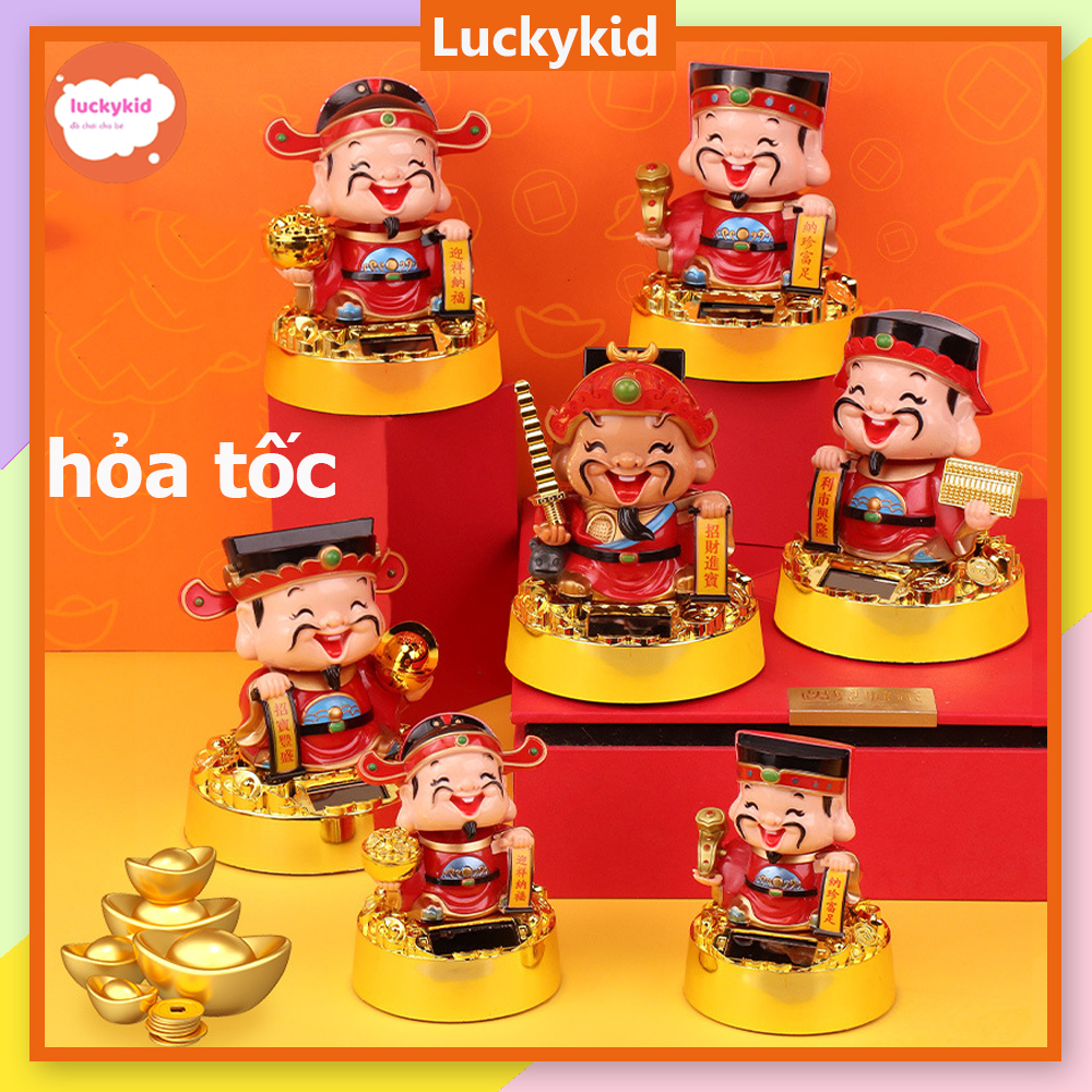 Thần tài, thần tài thổ địa mini , gật đầu, lắc đầu, để bàn làm việc Luckykid