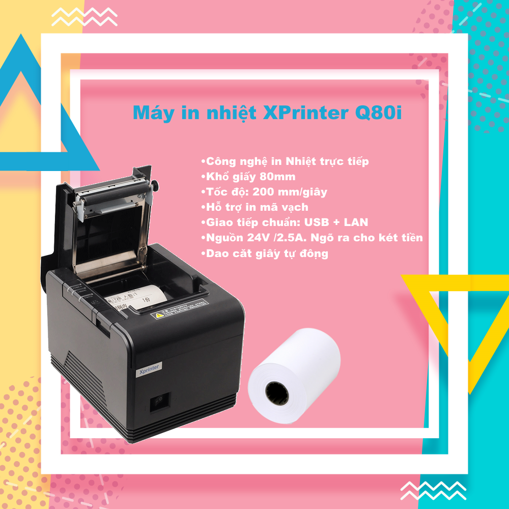 Máy in nhiệt xprinter q80i in bill khổ giấy k80