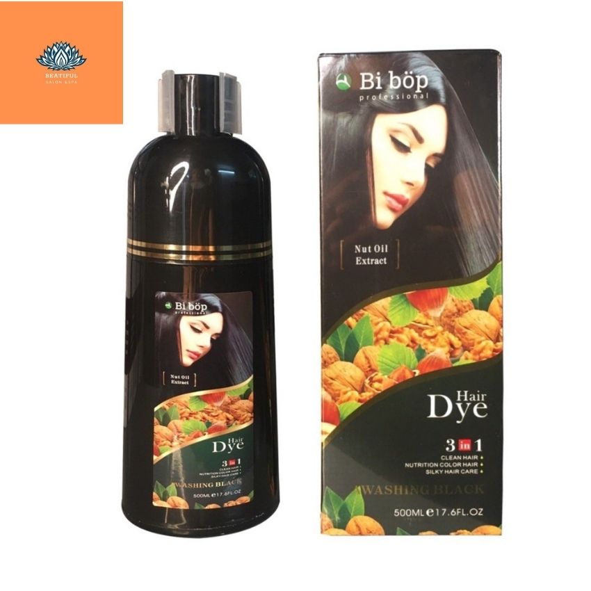 Dầu gội phủ bạc thảo dược Collagen Bibop nâu và đen phủ bạc 100% ngay lần gội đầu tiên