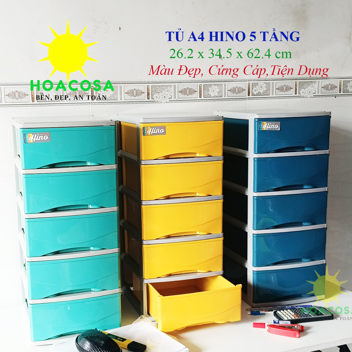 Tủ nhựa mini để bàn 5 ngăn kéo hino nhựa hiệp thành- tủ a4, gọn gàng , tiện dụng- đồ gia dụng hoacosa.