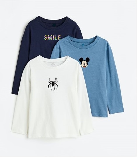 combo 3 áo thun lạnh dài tay Mjnky chất thun lạnh mịn mát in hình tự chọn nhện, supeme dễ thương cho bé 5-25kg