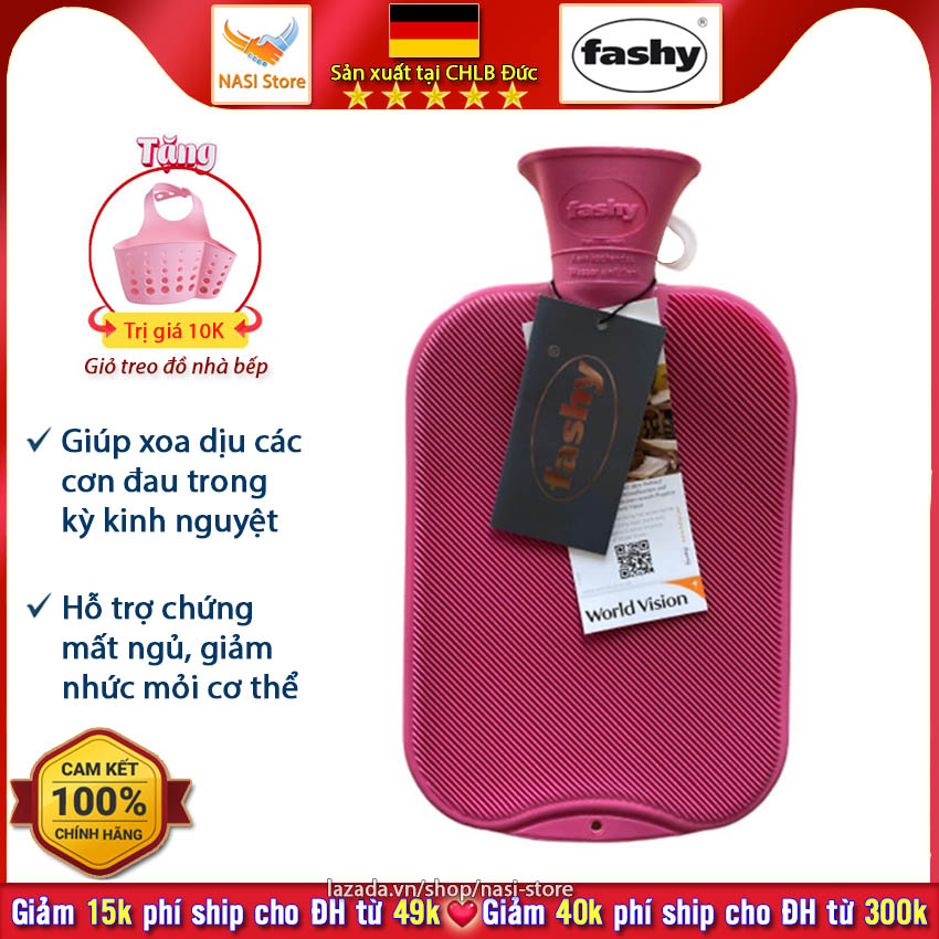 Túi chườm nóng Fashy cổ điển (nhập khẩu từ Đức) - túi chườm bụng kinh, túi giữ nhiệt chườm nóng, túi nước nóng chườm bụng, túi chườm nóng lạnh - NASI Store