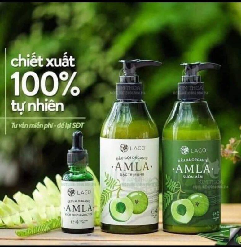 Bộ 3 sản phẩm dầu gội xả serum amla laco - ngăn ngừa rụng tóc - hỗ trợ mọc tóc