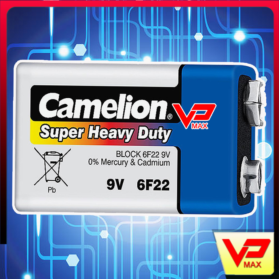 10 viên pin khối 9V Camelion dùng cho Micro không dây, máy báo khói, đèn LED, đèn pin, quạt điện mini, đồ chơi trẻ em