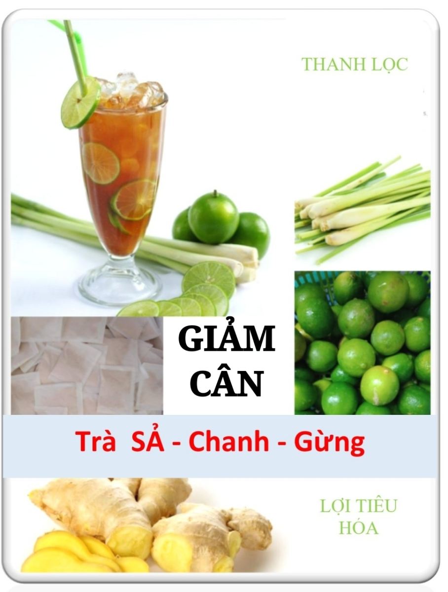 [HCM]Trà Giảm Cân SẢ CHANH GỪNG-50 túi lọc Giảm Mỡ Giảm Cân Giảm Eo hương thơm trà tự nhiên (kèm quà tặng )